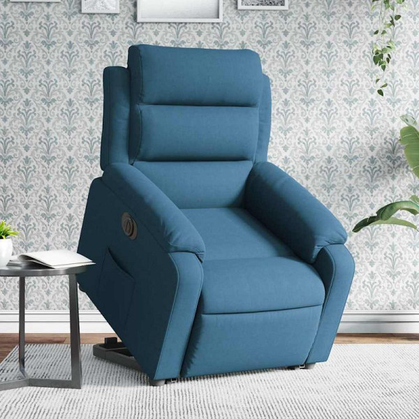 vidaXL Relaxsessel mit Aufstehhilfe Elektrisch Blau Samt, 3205124