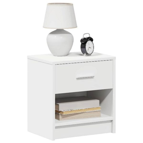 vidaXL Nachttische 2 Stück mit Schublade Weiß 39x28x41 cm, 858750