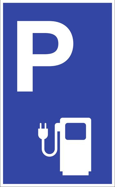 Moedel Parkplatzschild-Ladestation für Elektrofahrzeuge, Symbol, Aluminium, blau, 250x400 mm, 107907