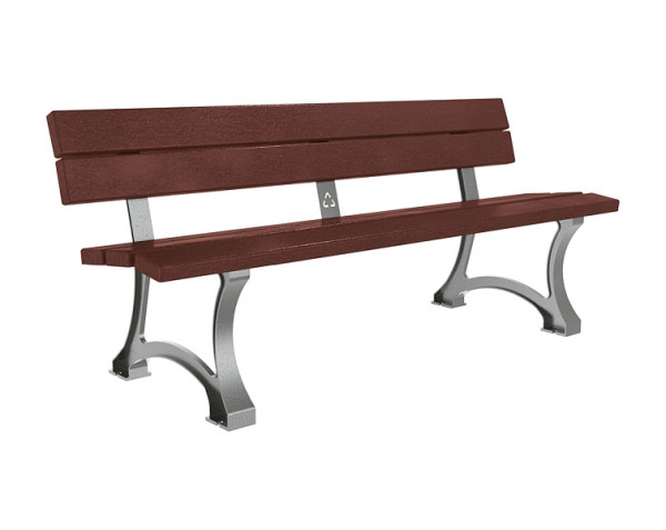 Procity Sitzbank Mora, Stahl & Recycling-Kunststoff, Braun/Metallgrau, 209680