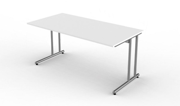 Kerkmann Schreibtisch mit C-Fuß-Gestell, Start Up, B 1600 mm x T 800 mm x H 750 mm, Farbe: Weiß, 11434010
