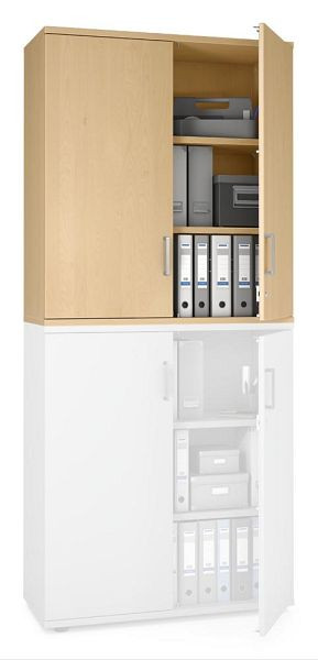 Deskin Flügeltüren-Aufsatzschrank MULTI MODUL-PRO, Buchedekor, B 1000 x H 1110 x T 420 mm, 351885