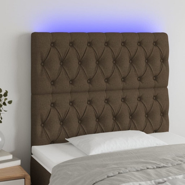 vidaXL LED Kopfteil Dunkelbraun 100x7x118/128 cm Stoff, 3122753