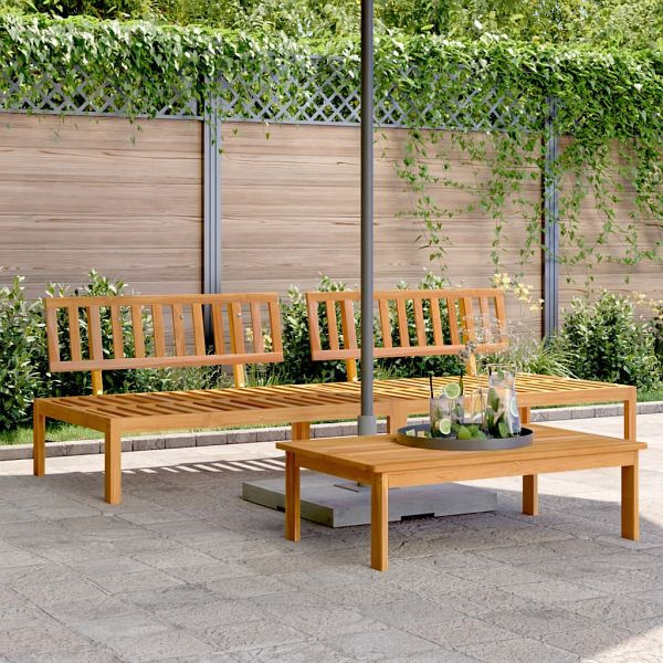 vidaXL Garten-Mittelsofas aus Paletten 2 Stück Massivholz Akazie, 365847