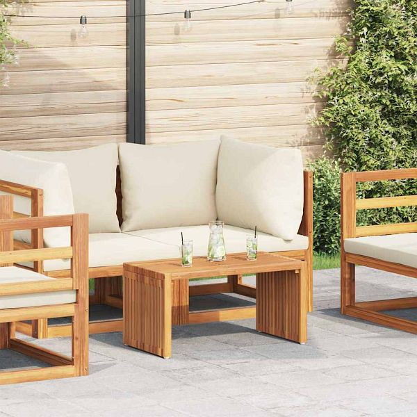 vidaXL Garten Beistelltisch Braun 70 x 37,5 x 35,5 cm Teak-Massivholz, 42006354
