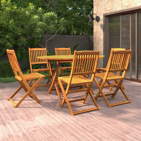 vidaXL 7-teilig Garten-Essgruppe Massivholz Akazie, 3086999