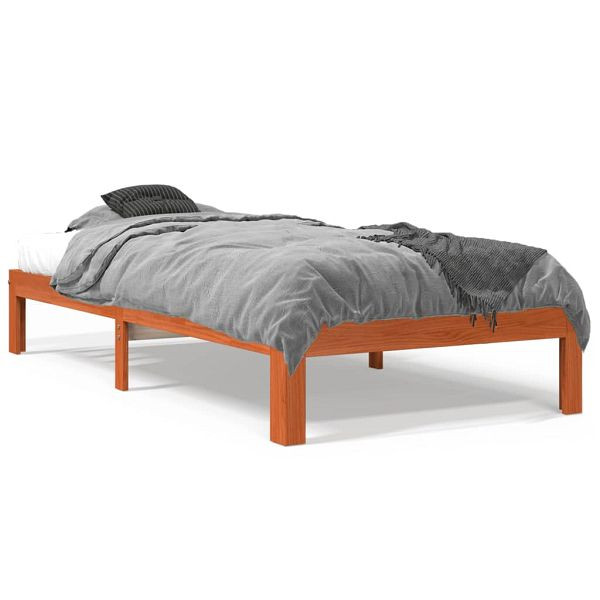 vidaXL Massivholzbett Wachsbraun 75x190 cm Kiefer, 844163