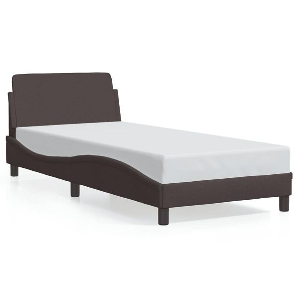 vidaXL Bettgestell mit Kopfteil Dunkelbraun 90x200 cm Stoff, 373108