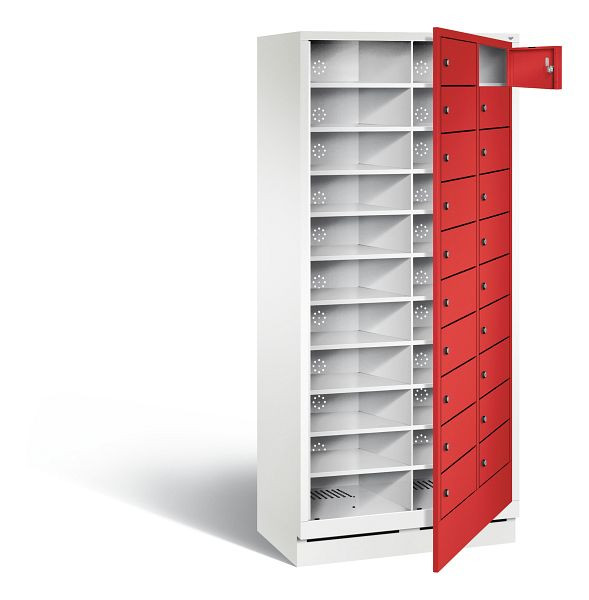 C+P Wäsche-Ausgabeschrank Evolo, H1800xB810xT500mm, Farbe: Verkehrsweiß / feuerrot, 48160-210 S10176