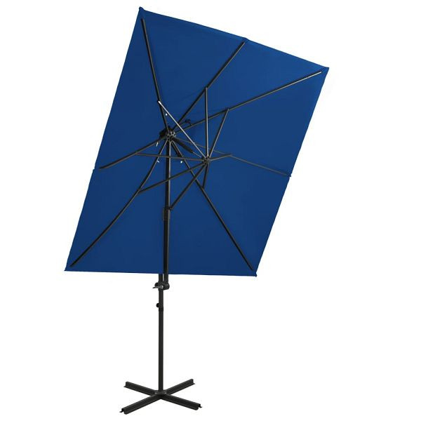 vidaXL Ampelschirm mit Lüftung Azurblau 250x250 cm, 312365