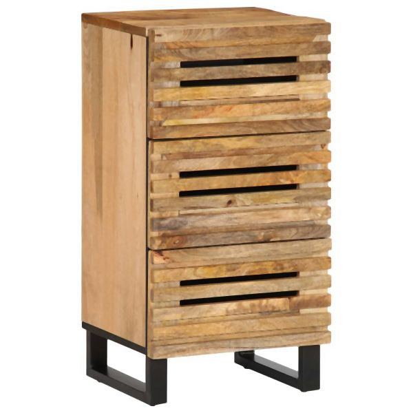 vidaXL Sideboard 40x34x75 cm Raues Massives Mangoholz, 377549