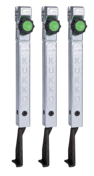 KUKKO Schmale, schnellverstellbare Standard-Abzugshaken Satz, Gesamtlänge 277 mm, 1-253-Sx