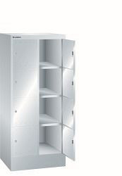 LISTA Fächerschrank (BxTxH) 610x500x1395mm 2x4 Fächer Farbe: Lichtgrau, Zylinderschloss, 11.507.020