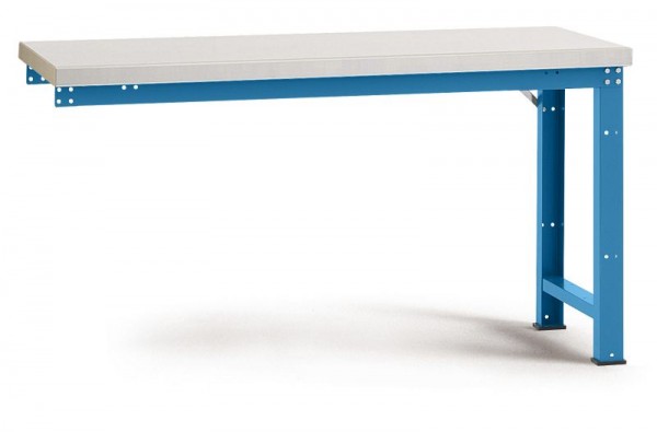 Manuflex Anbauwerkbank PROFI Standard mit Blechbelagplatte, BxTxH = 1250 x 700 x 840 mm, Lichtblau, WP4006.5012