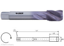 BAER HSSE-TiAlN Gewindebohrer - 40° RSP - G 7/8 x 14 - DIN 5156 Edelstahl, 130605007