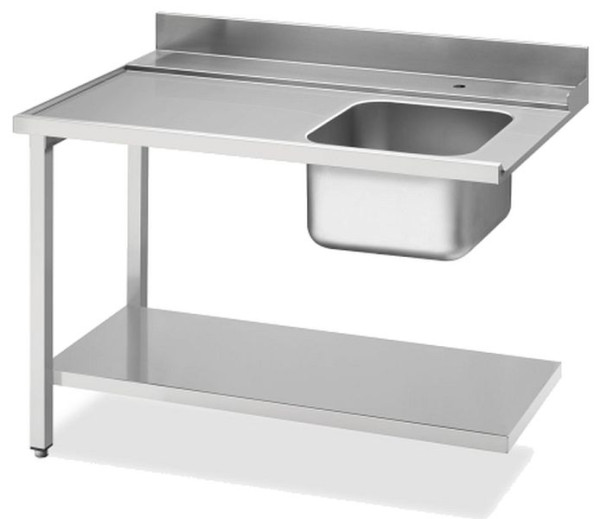 KBS Zulauftisch Becken rechts, Breite 120cm, Grundboden und Aufkantung, 20390109