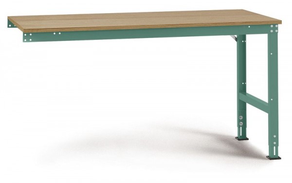Manuflex Arbeits-Anbautisch UNIVERSAL Standard mit Multiplexplatte, BxTxH = 1000 x 600 x 760-870 mm, Graugrün, AU6005.0001