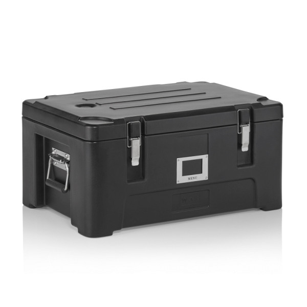 WAS GN Thermotransportbehälter 1/1, 63 x 43 x 31 cm, schwarz, Polyethylen, Polyurethan, 3500201
