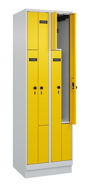 C+P Z-Spind Evolo PLUS, Sockel, 4 Fächer, 1950x600x500mm, 7035/1023, Drehriegel, 049023-204 S10003