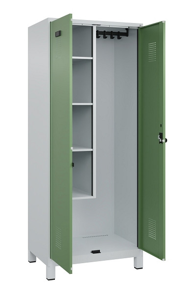 C+P Putzmittel-Spind Evolo PLUS, mit Füßen, 2 Abteile, 1950x800x500mm, 7035/601, Drehriegel, 049110-02 S10010