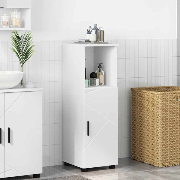 vidaXL Badezimmerschrank Weiß 30 x 35 x 95 cm Holzwerkstoff & Metall, 883314