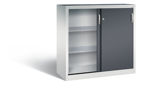 C+P Schiebetürenschrank Acurado, H1200xB1200xT500mm, Farbe: Lichtgrau / Schwarzgrau, 2057-092 S10026