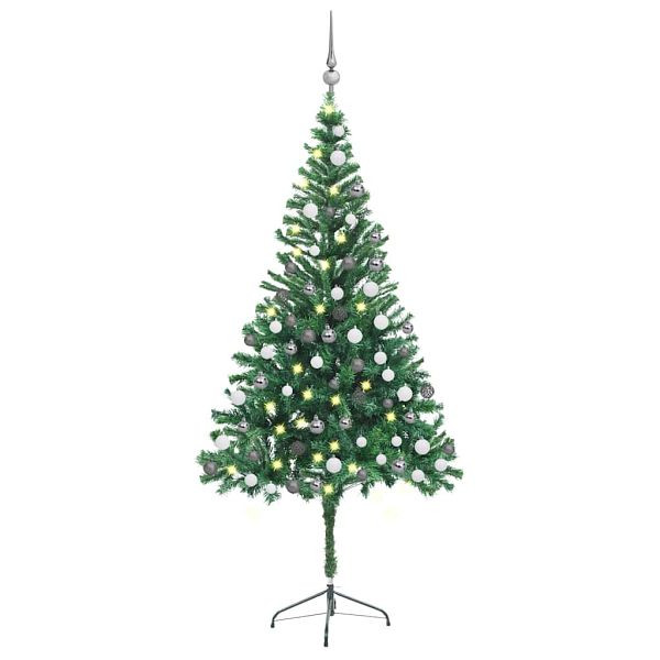 vidaXL Künstlicher Weihnachtsbaum Beleuchtung Kugeln 180cm 564 Zweige, 3077661