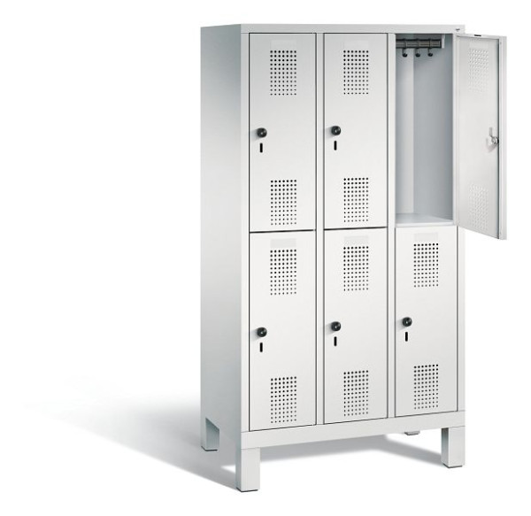 C+P Spind doppelstöckig Evolo, H1650xB900xT500mm, Farbe: Lichtgrau, 483106-30 S10055