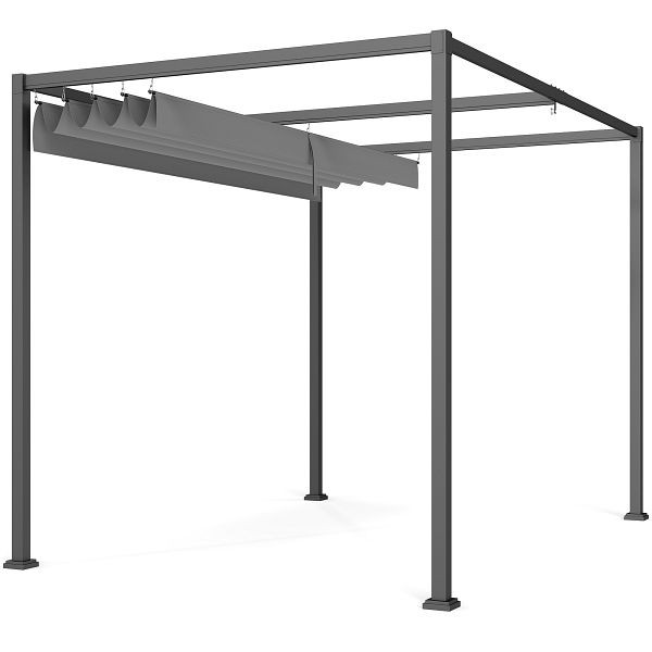 Outsunny Pergola 3x2m Garten Pavillon, Terrassendachung aus Metall, Gartenpavillon mit verstellbares Dach, Freistehend, 84C-175
