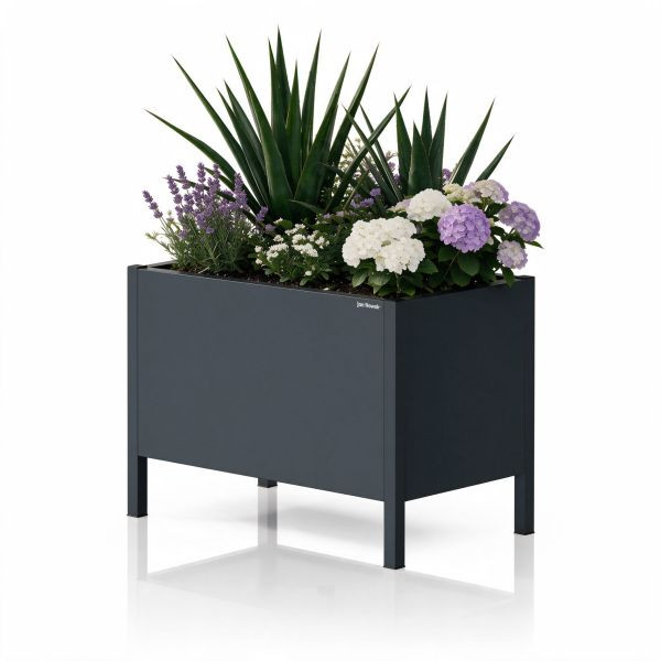 Jan Nowak Große Metall-Pflanzkübelverkleidung, Anthrazit, 500x400x300 mm, DAISY, 2404