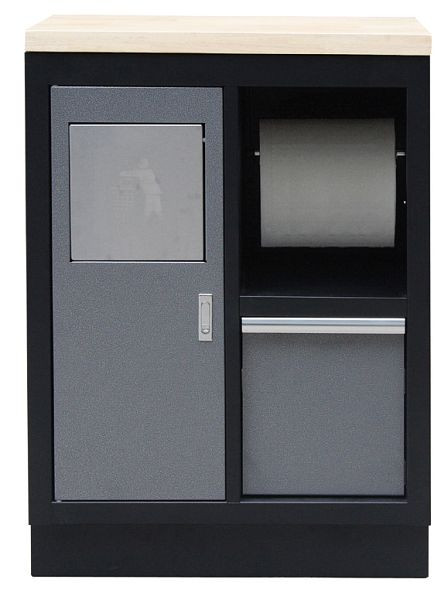 Kunzer Unterschrank mit Müllbehälter und Halter für Papierrolle, WES1301
