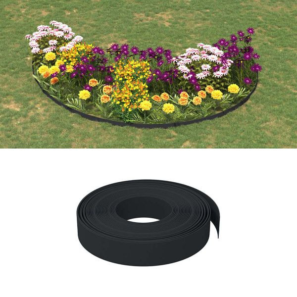 vidaXL Rasenkanten 3 Stück Schwarz 10 m 10 cm Polyethylen, 3155433