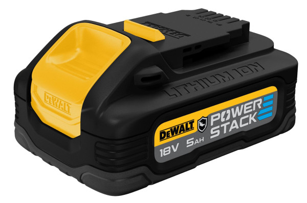 DeWalt 18 Volt XR Powerstack Ersatz-Akku, 5 Ah mit Pouch-Akku Technologie und speziellem Gehäuseschutz gegen Säuren und Chemikalen, DCBP518G-XJ