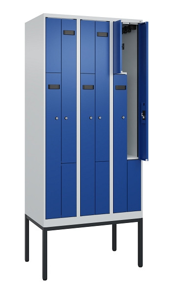 C+P Z-Spind Evolo PLUS, Gestell, 6 Fächer, 2120x900x500mm, 7035/5010, Zylinderschloss, 0490337-306 S10036