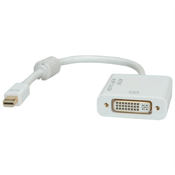 ROLINE 4K Mini DisplayPort-DVI Adapter, Mini DP ST - DVI BU, 12.03.3137