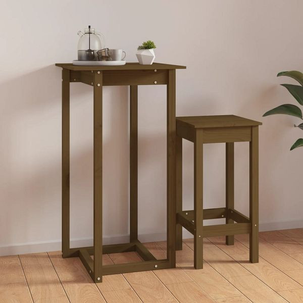 vidaXL Bartisch Honigbraun 60x60x110 cm Massivholz Kiefer, 822180