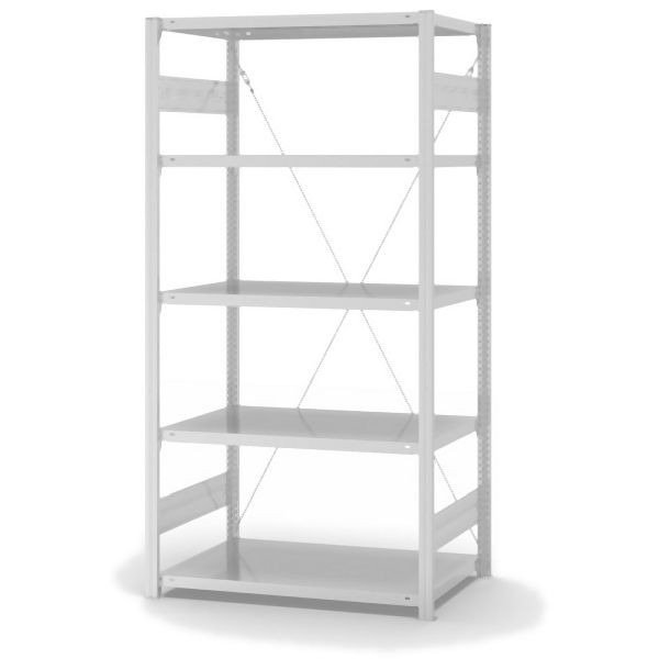 hofe Hygienic Grundregal, zerlegt, 5 Böden 2000 x 600 x 1000 mm, Hygienic Beschichtung in weiß (ähnlich RAL 9010 reinweiß), HKG20610HYG