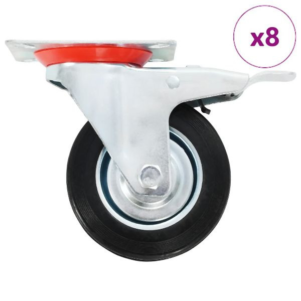 vidaXL Verpackungseinheit: 8 Stück Lenkrollen 100 mm, 277961