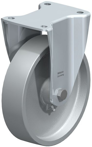 Blickle BH-G 200G Stahlblech-Bockrolle, Schwerlast-Ausführung, mit Anschraubplatte, Guss, Grau, 7955
