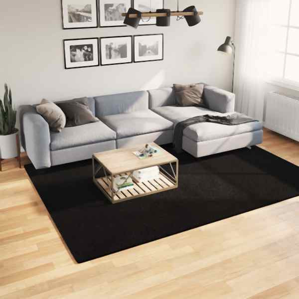 vidaXL Teppich HUARTE Kurzflor Weich und Waschbar Schwarz 200x280 cm, 375119