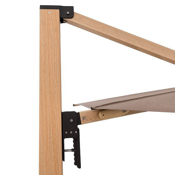 doppler Pendelschirm ALU WOOD XL ULTRA 400x300, 400x300cm, 8 teilig, Esche hell, Design: 846 greige, 449270846