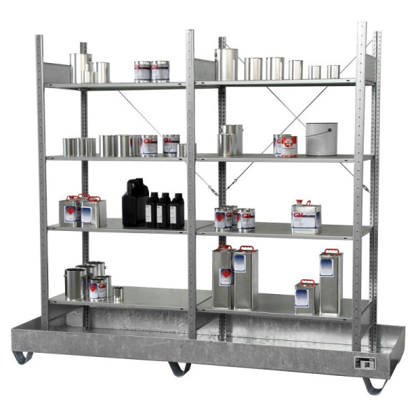 STEIN HGS Kleingebinderegal mit Auffangwanne Serie 3000, 241 Liter, ohne Gitterrost, 79138.0006