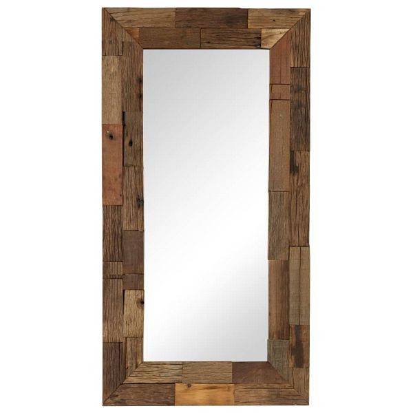 vidaXL Spiegel Altholz 50×110 cm, massiv, Glas, Vintage-Charme, 246306