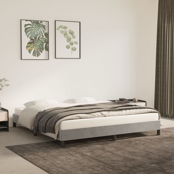 vidaXL Bettgestell Hellgrau 180x200 cm Samt, Polyester, 346988