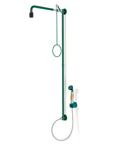 B-SAFETY Körperdusche mit Hand-Augendusche mit 1 Brausekopf, grün, Wandmontage, BR 863085/75 l, 305298