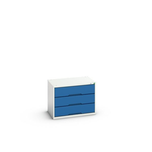 bott verso Schubladenschrank, mit 3 Schubladen, BxTxH: 800 x 550 x 600 mm, Lichtgrau / Enzianblau, 16925103.11