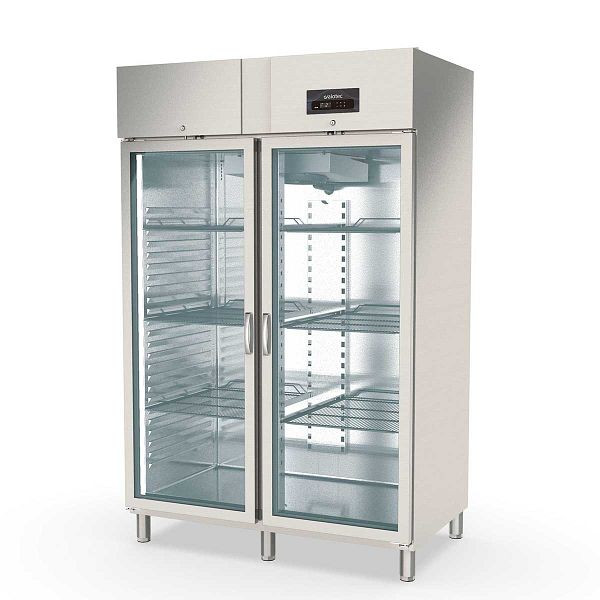 Vaiotec TOPLINE Kühlschrank 1400 / 2-türig GN 2/1 - Glas, Bruttovolumen 1404 Liter, 135x85x211,5 cm, 10285