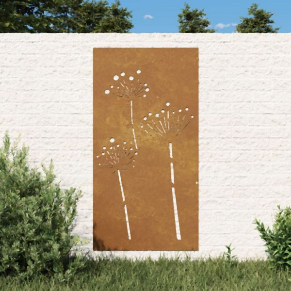 vidaXL Garten-Wanddeko 105x55 cm Cortenstahl Blumen-Design, 824486