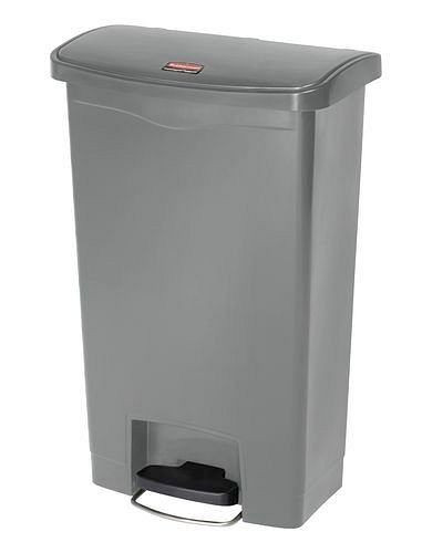 DENIOS Wertstoffsammler aus Polyethylen (PE), Fußpedal an Breitseite, 50 Liter, grau, 242403