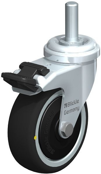 Blickle LRA-PATH 75K-FI-ELS-FK-GS10 Apparate-Lenkrolle mit Gewindestift & Feststeller, Thermoplastisches Polyurethan, Grau, 848632